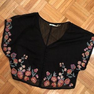 COPY - Sheer black floral blouse